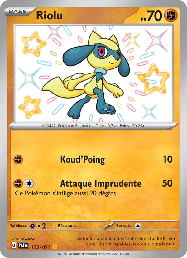 Carte Pokemon 173/091 Riolu | LorenZone