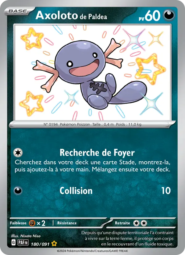 Carte Pokemon 180/091 Axoloto de Paldea | LorenZone