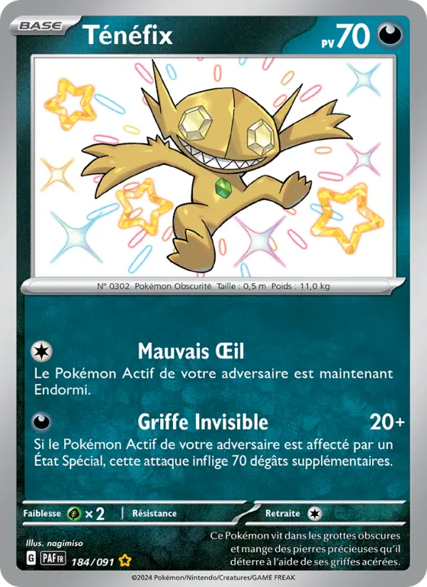 Carte Pokemon 184/091 Ténéfix | LorenZone