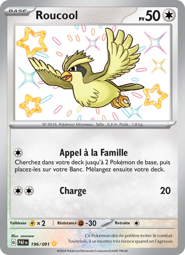 Carte Pokemon 196/091 Roucool | LorenZone