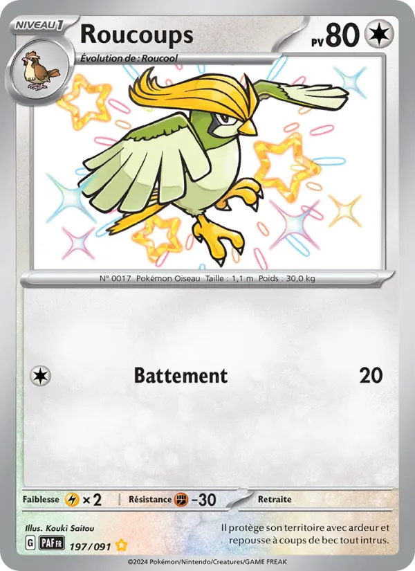 Carte Pokemon 197/091 Roucoups | LorenZone