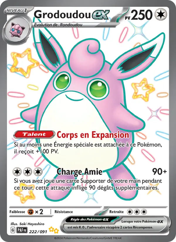 Carte Pokemon 222/091 Grodoudou-ex | LorenZone