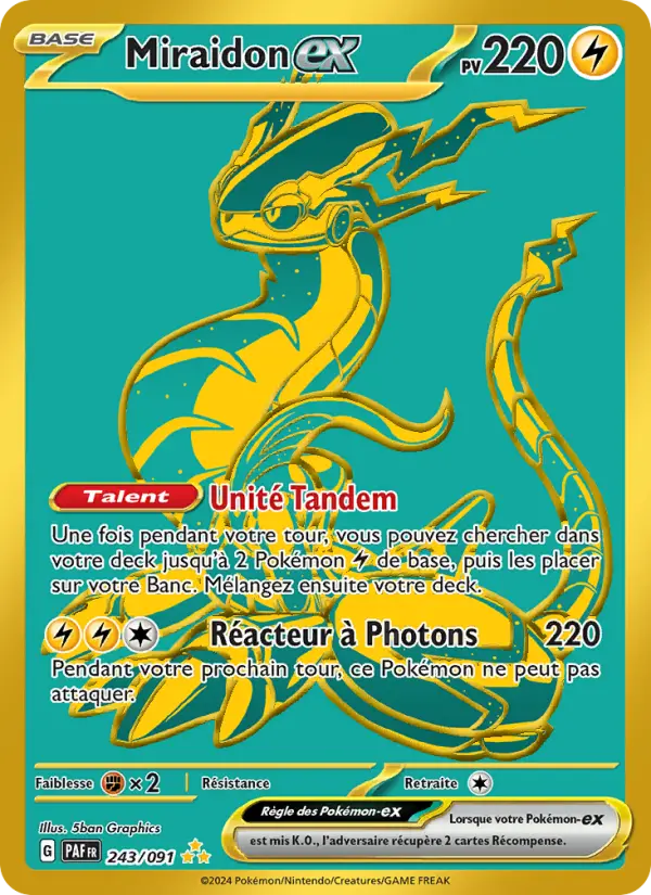 Carte Pokemon 243/091 Miraidon-ex Hyper Rare | LorenZone