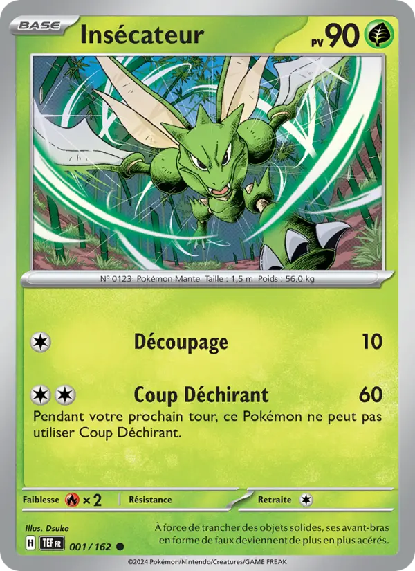 Carte Pokemon 001/162 Insécateur Reverse | LorenZone