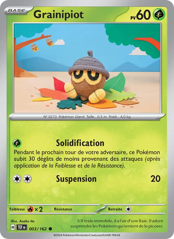Carte Pokemon 003/162 Grainipiot Reverse | LorenZone