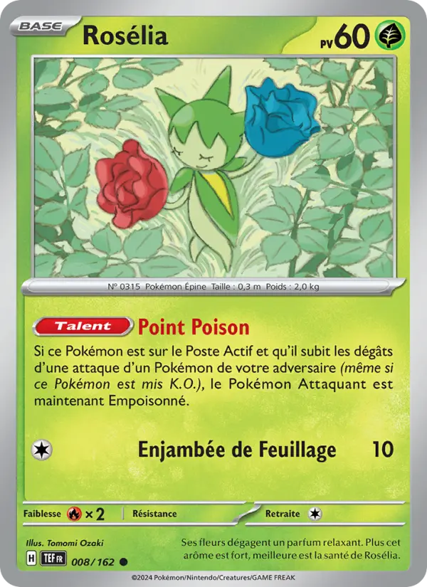 Carte Pokemon 008/162 Rosélia Reverse | LorenZone