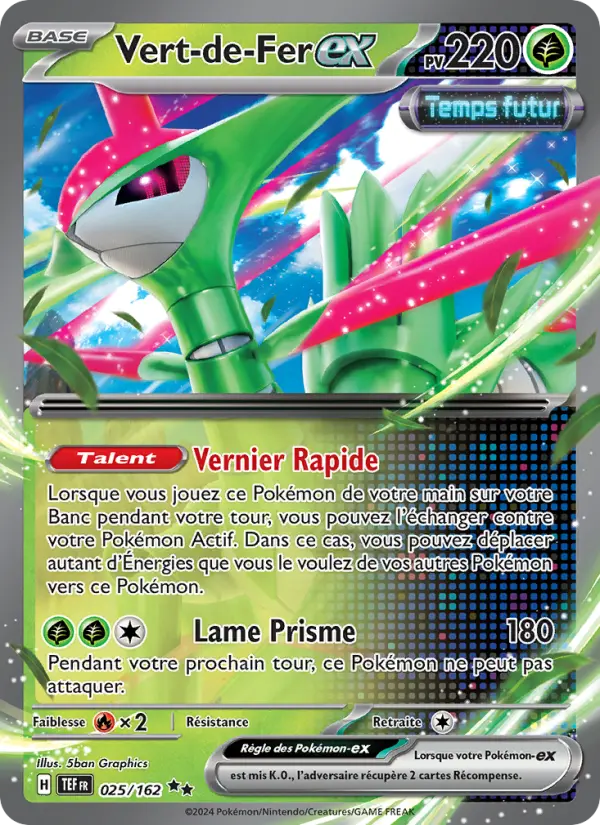 Carte Pokemon 025/162 Vert-de-Fer-ex Holo | LorenZone