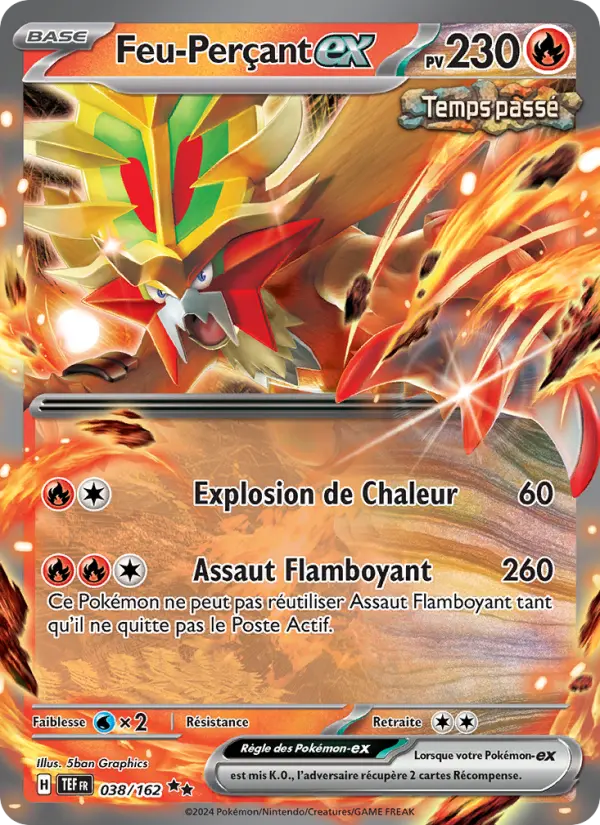 Carte Pokemon 038/162 Feu-Perçant-ex Holo | LorenZone
