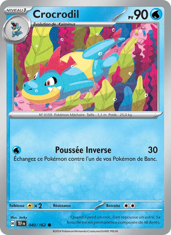 Carte Pokemon 040/162 Crocrodil Reverse | LorenZone