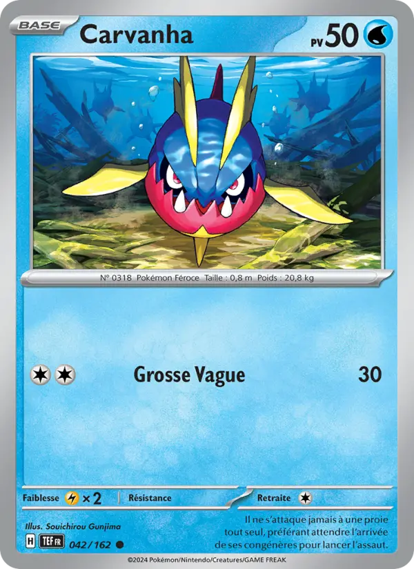 Carte Pokemon 042/162 Carvanha Reverse | LorenZone