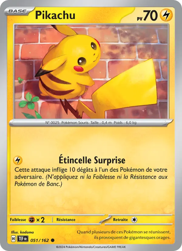 Carte Pokemon 051/162 Pikachu Reverse | LorenZone