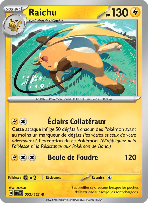 Carte Pokemon 052/162 Raichu Reverse | LorenZone