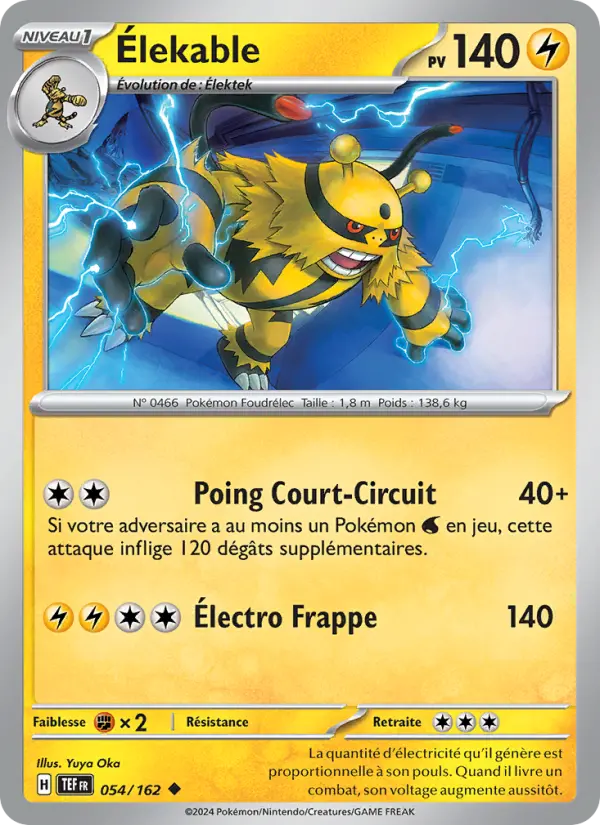 Carte Pokemon 054/162 Élekable Reverse | LorenZone