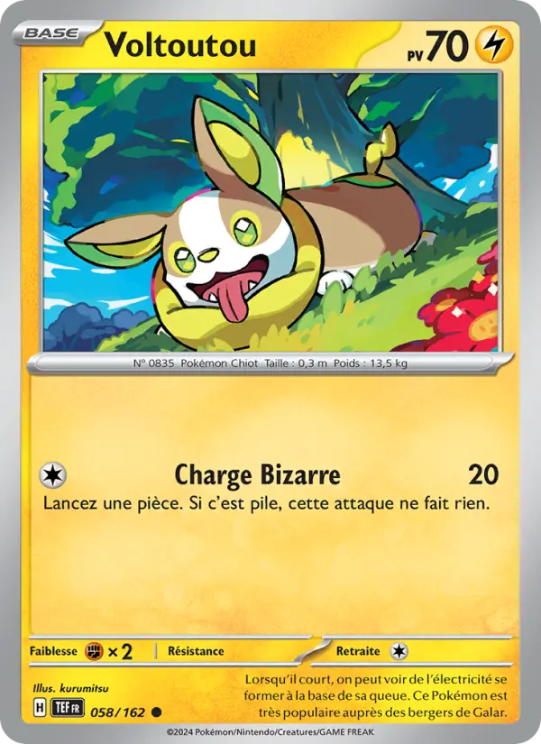 Carte Pokemon 058/162 Voltoutou Reverse | LorenZone