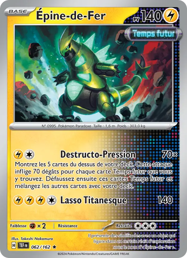 Carte Pokemon 062/162 Épine-de-Fer Reverse | LorenZone