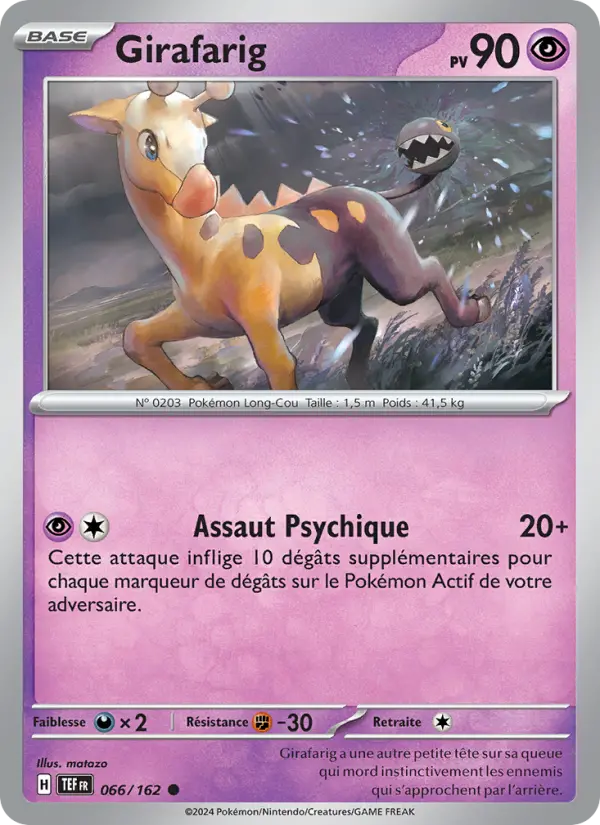 Carte Pokemon 066/162 Girafarig Reverse | LorenZone