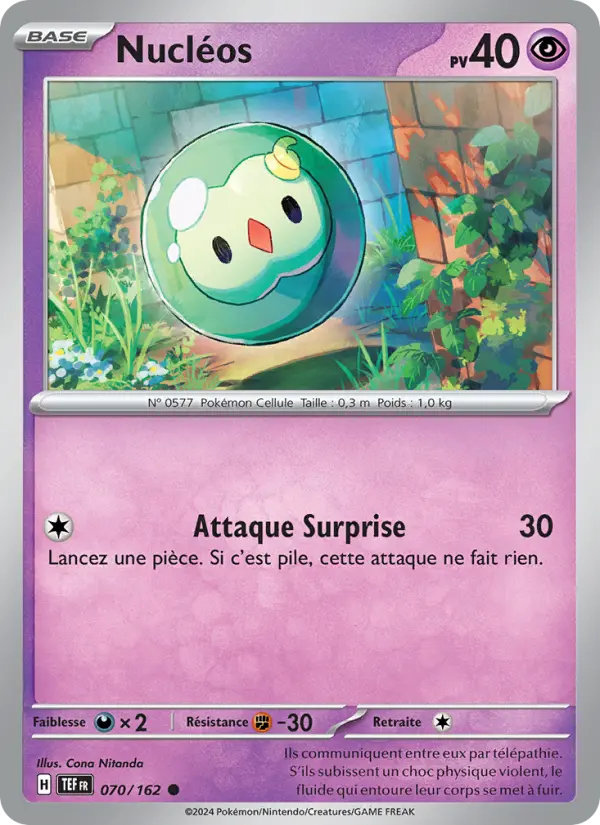 Carte Pokemon 070/162 Nucléos Reverse | LorenZone