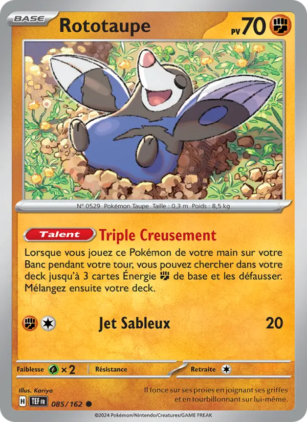 Carte Pokemon 085/162 Rototaupe Reverse | LorenZone