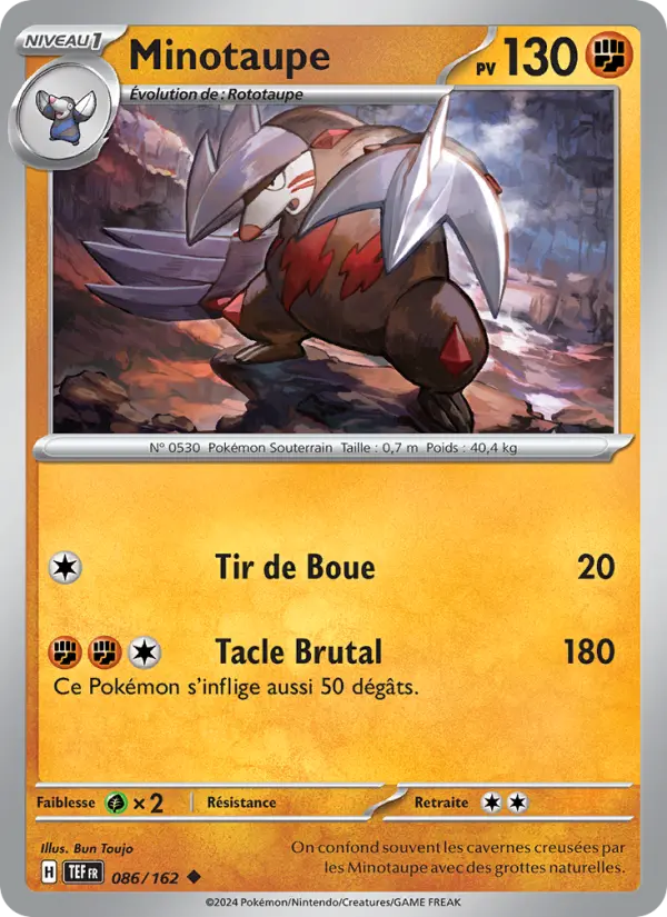 Carte Pokemon 086/162 Minotaupe Reverse | LorenZone