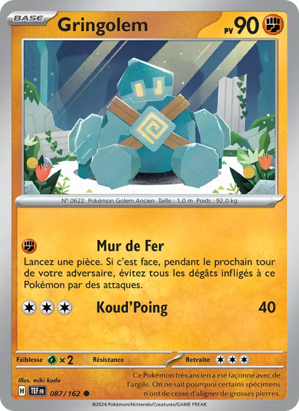 Carte Pokemon 087/162 Gringolem Reverse | LorenZone