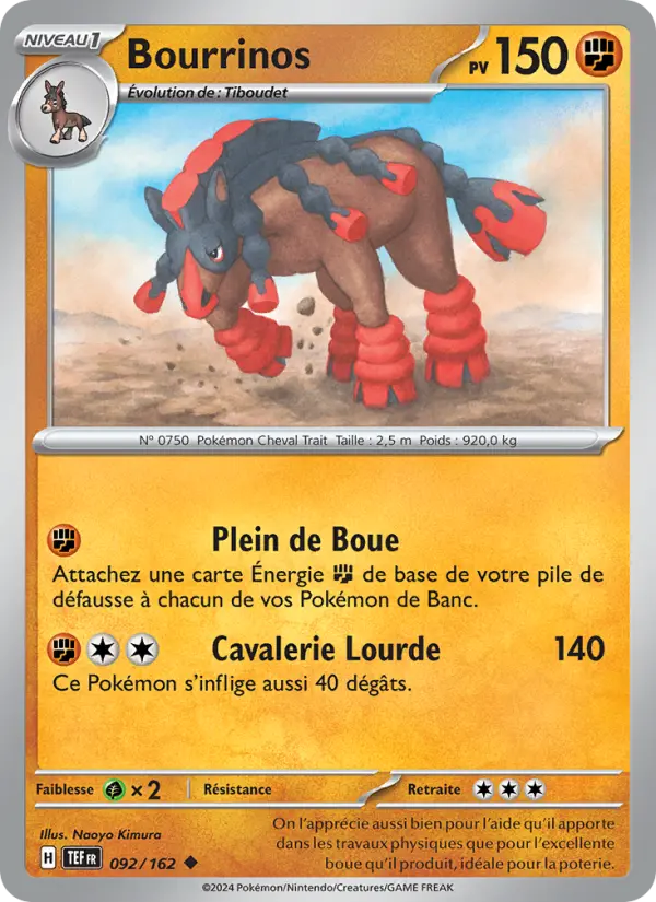 Carte Pokemon 092/162 Bourrinos Reverse | LorenZone