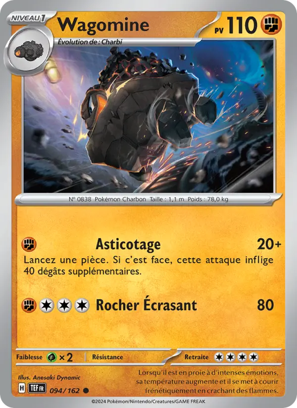 Carte Pokemon 094/162 Wagomine Reverse | LorenZone