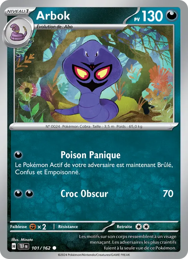 Carte Pokemon 101/162 Arbok Reverse | LorenZone