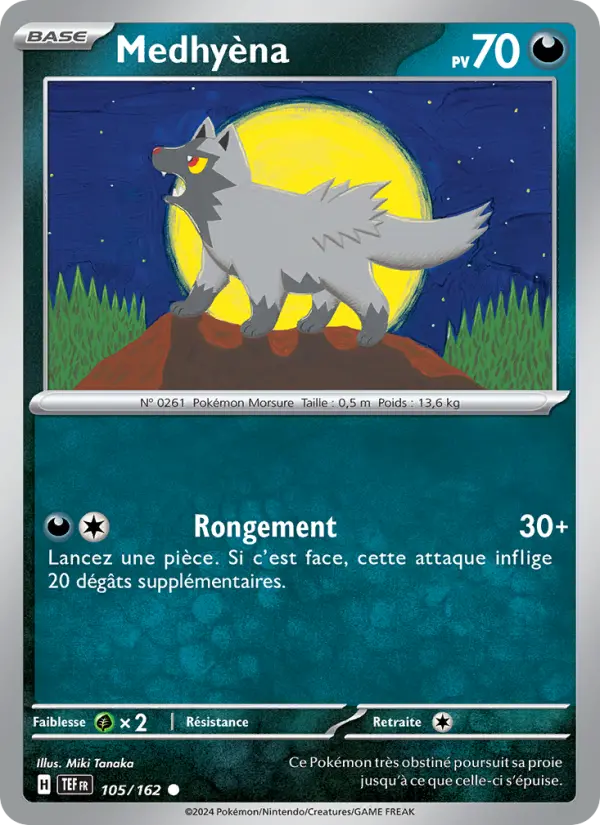 Carte Pokemon 105/162 Medhyèna Reverse | LorenZone