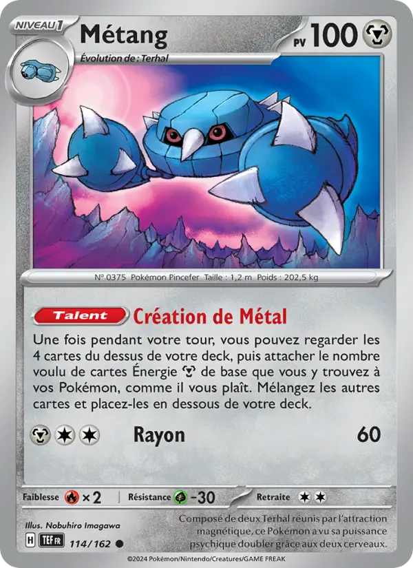 Carte Pokemon 114/162 Métang Reverse | LorenZone