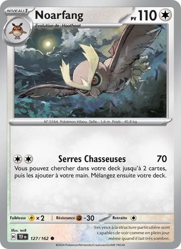 Carte Pokemon 127/162 Noarfang Reverse | LorenZone