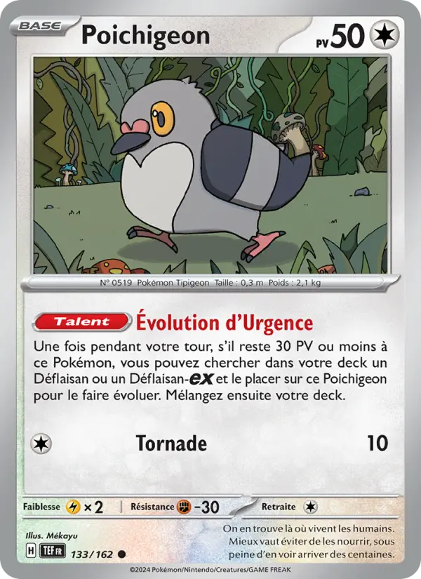 Carte Pokemon 133/162 Poichigeon Reverse | LorenZone