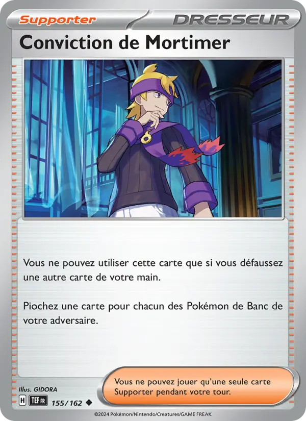 Carte Pokemon 155/162 Conviction de Mortimer Reverse | LorenZone