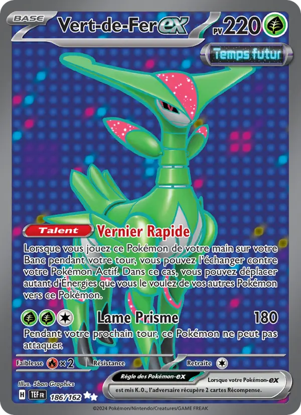 Carte Pokemon 186/162 Vert-de-Fer-ex Holo | LorenZone