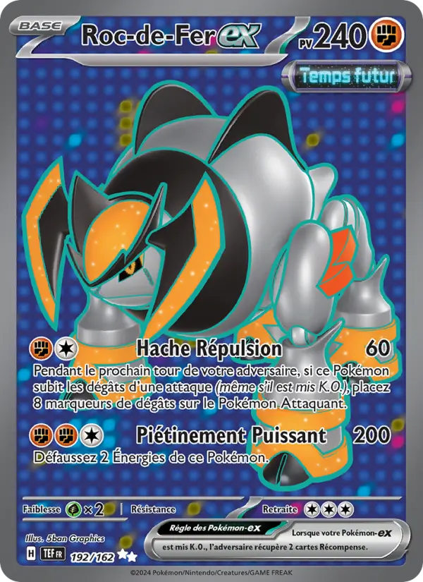 Carte Pokemon 192/162 Roc-de-Fer-ex Holo | LorenZone