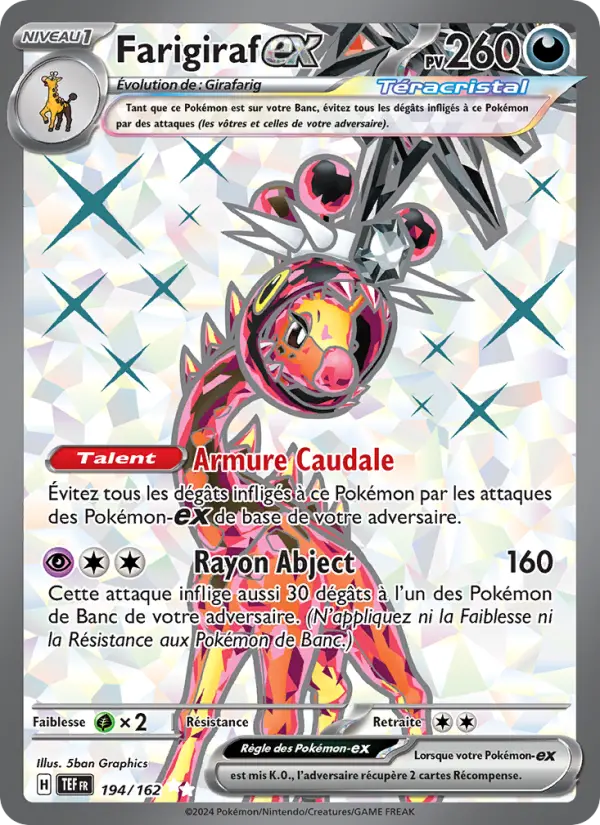 Carte Pokemon 194/162 Farigiraf-ex Holo | LorenZone