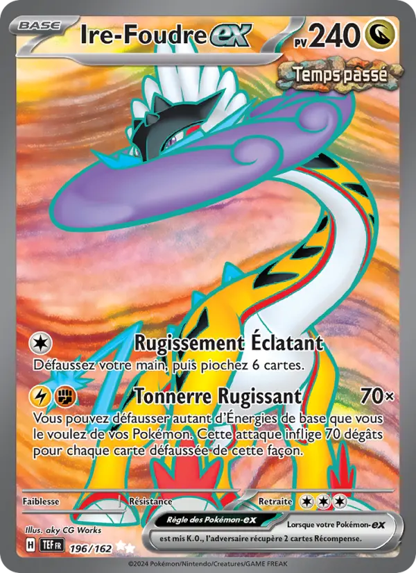 Carte Pokemon 196/162 Ire-Foudre-ex Holo | LorenZone