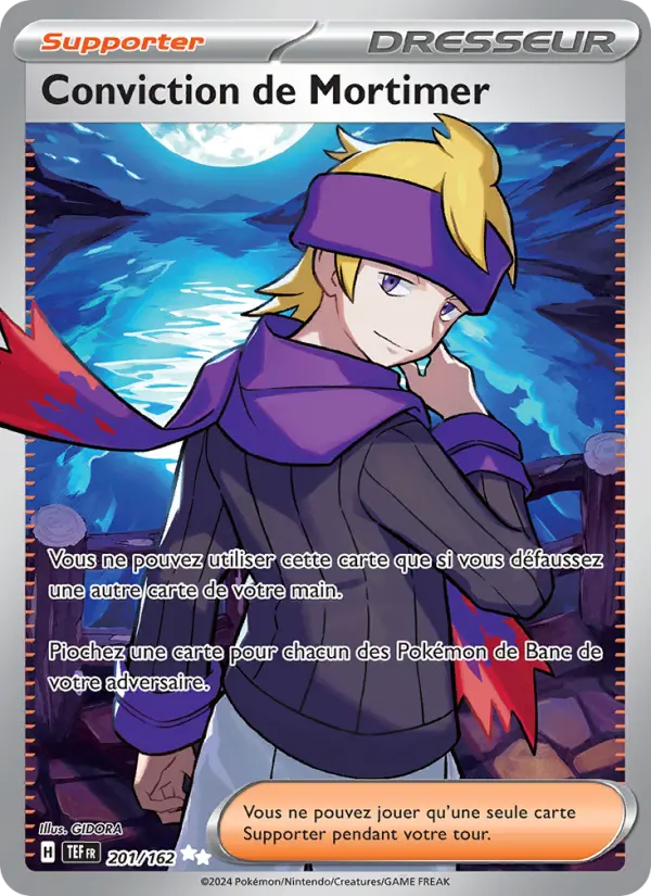 Carte Pokemon 201/162 Conviction de Mortimer Holo | LorenZone