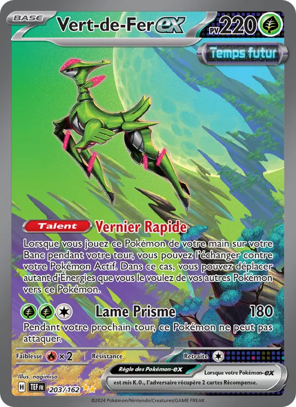 Carte Pokemon 203/162 Vert-de-Fer-ex Illustration Spéciale Rare | LorenZone