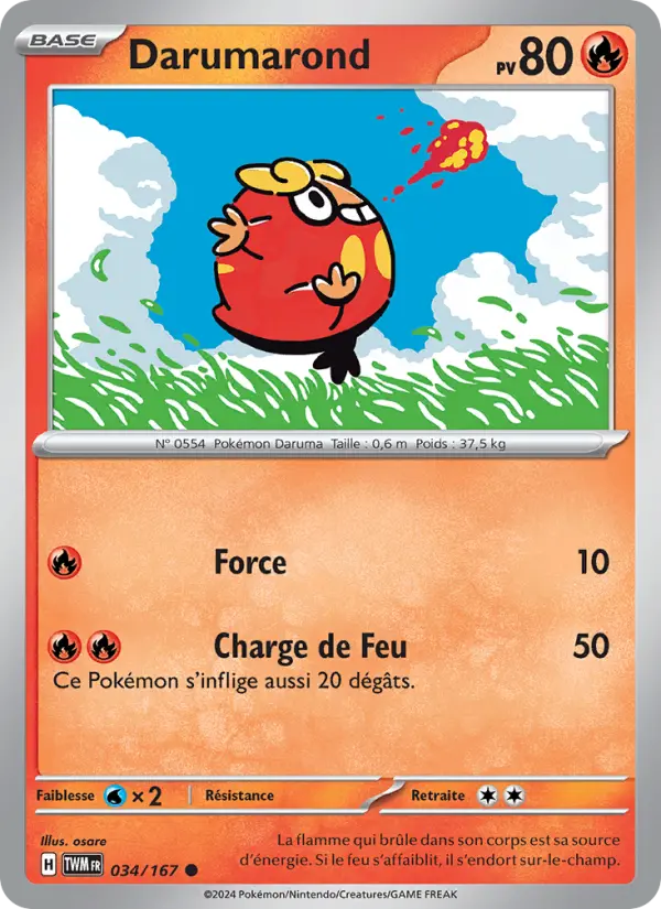 Carte Pokemon 034/167 Darumarond | LorenZone