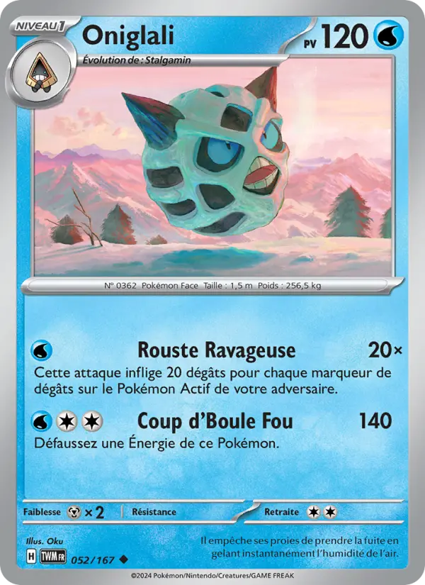 Carte Pokemon 052/167 Oniglali | LorenZone