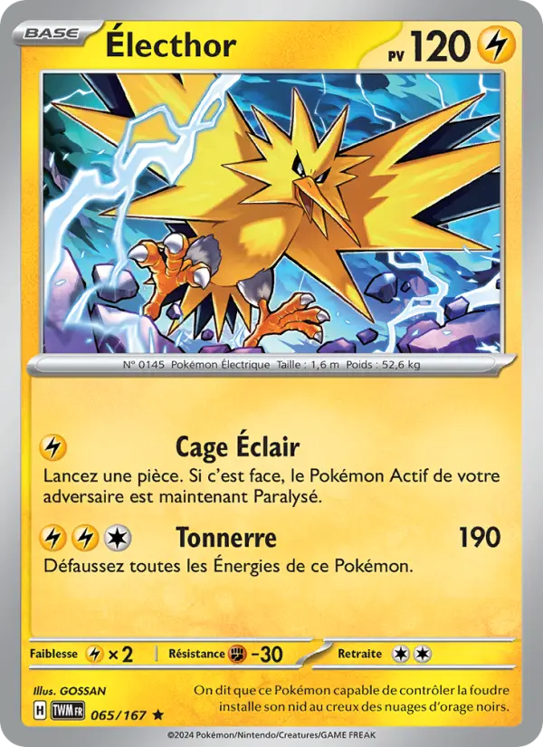 Carte Pokemon 065/167 Électhor Holo | LorenZone