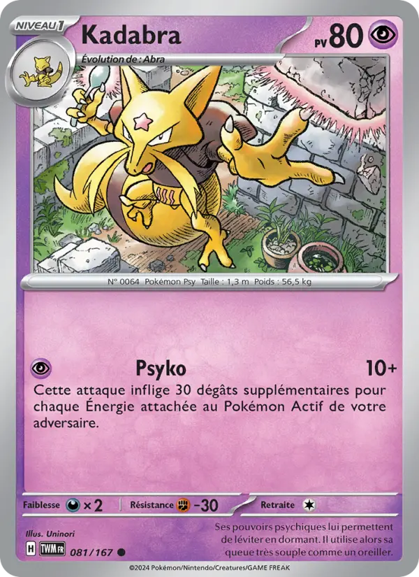 Carte Pokemon 081/167 Kadabra | LorenZone