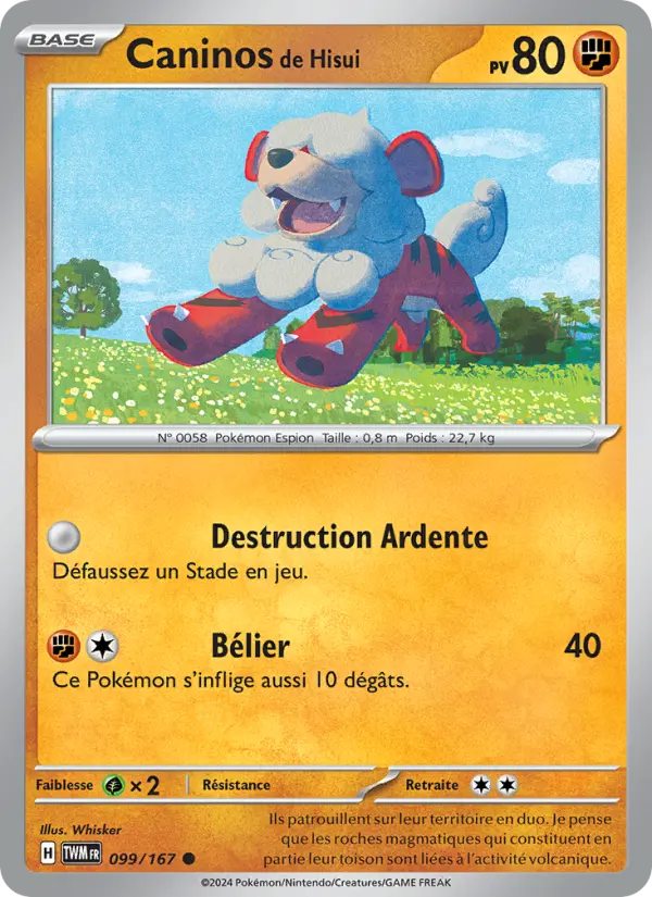 Carte Pokemon 099/167 Caninos de Hisui | LorenZone