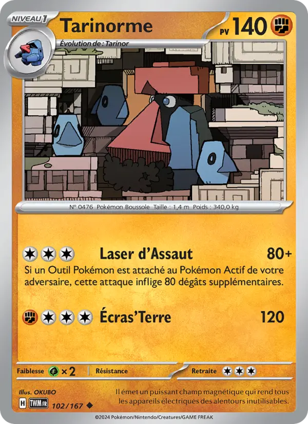 Carte Pokemon 102/167 Tarinorme | LorenZone