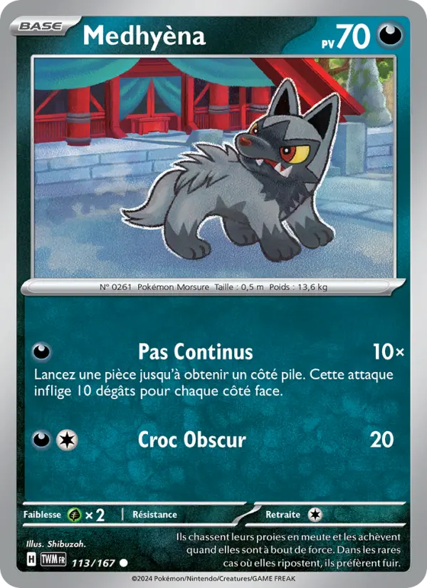 Carte Pokemon 113/167 Medhyèna | LorenZone