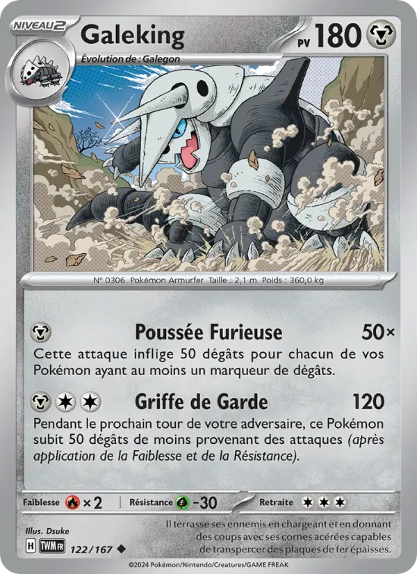 Coffret 10 Cartes Pokémon – Galeking 122/167 Reverse – Écarlate Violet Mascarade Crépusculaire