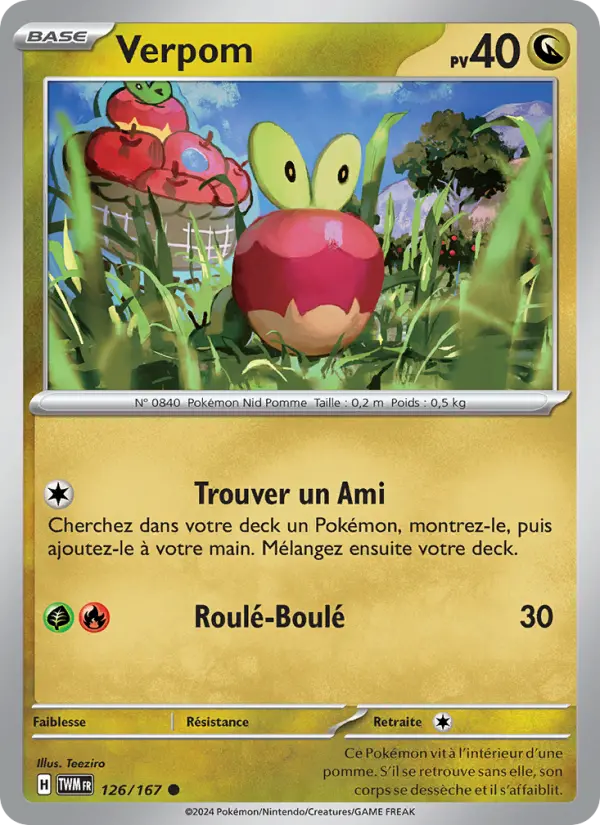 Carte Pokemon 126/167 Verpom | LorenZone