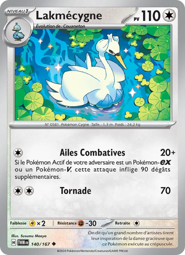 Carte Pokemon 140/167 Lakmécygne | LorenZone