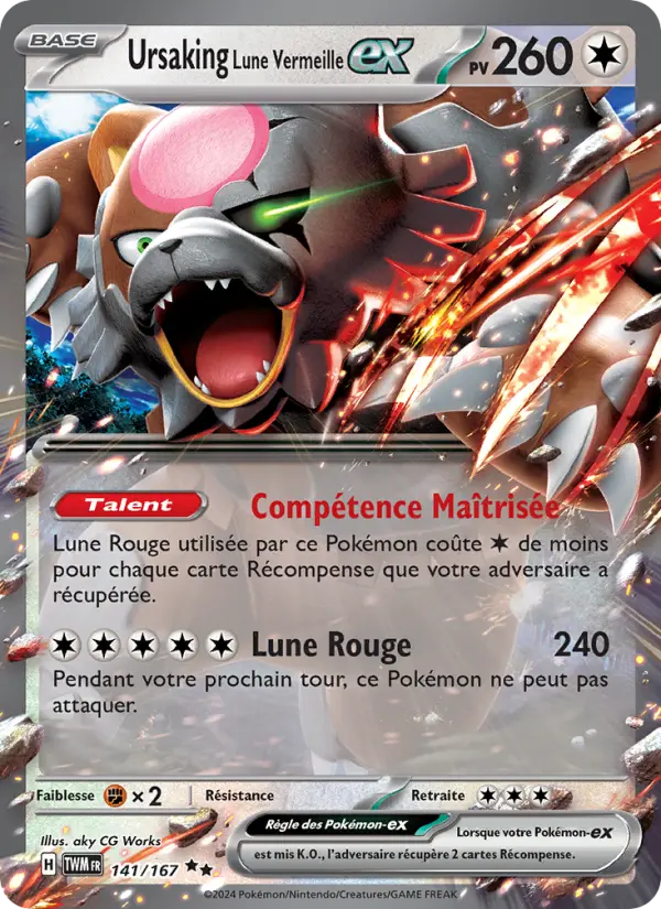 Carte Pokemon 141/167 Ursaking Lune Vermeille-ex | LorenZone