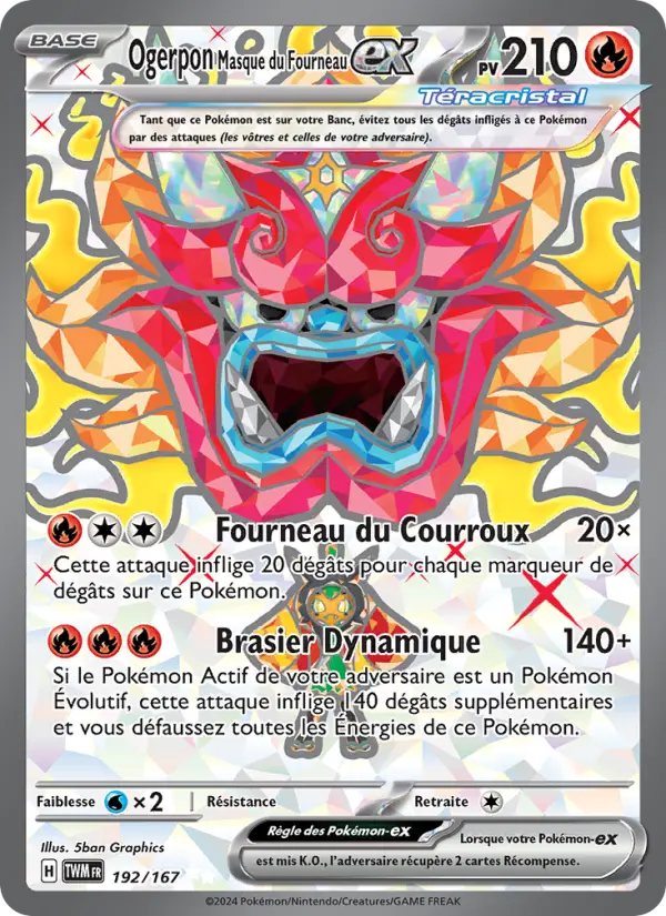 Carte Pokemon 192/167 Ogerpon Masque du Fourneau-ex | LorenZone